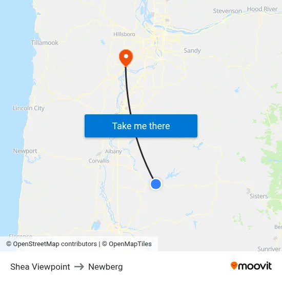 Shea Viewpoint to Newberg map