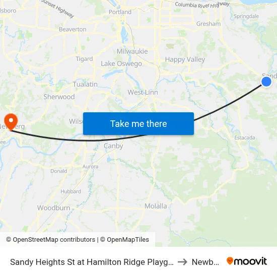 Sandy Heights St at Hamilton Ridge Playground to Newberg map