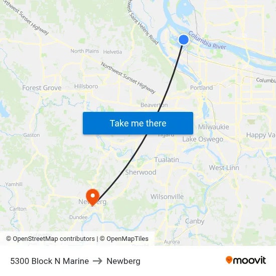 5300 Block N Marine to Newberg map