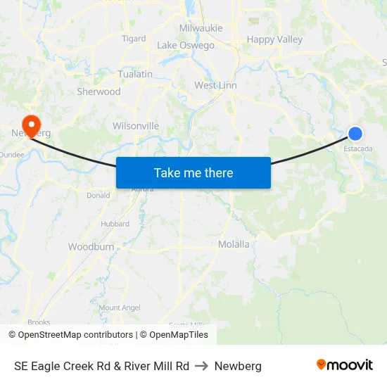 SE Eagle Creek Rd & River Mill Rd to Newberg map