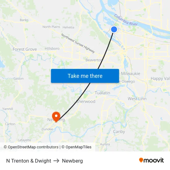 N Trenton & Dwight to Newberg map