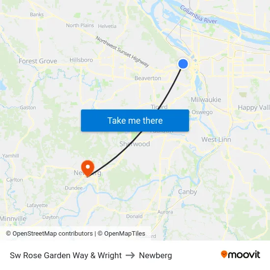 Sw Rose Garden Way & Wright to Newberg map