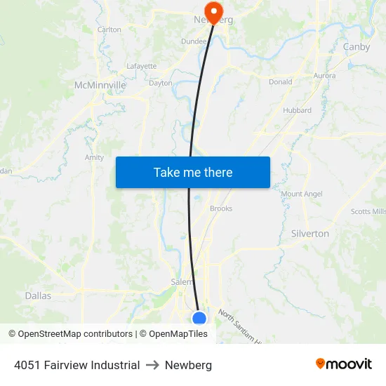 4051 Fairview Industrial to Newberg map