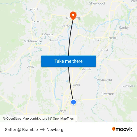 Satter @ Bramble to Newberg map