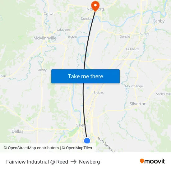 Fairview Industrial @ Reed to Newberg map