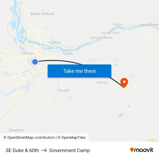 SE Duke & 60th to Government Camp map