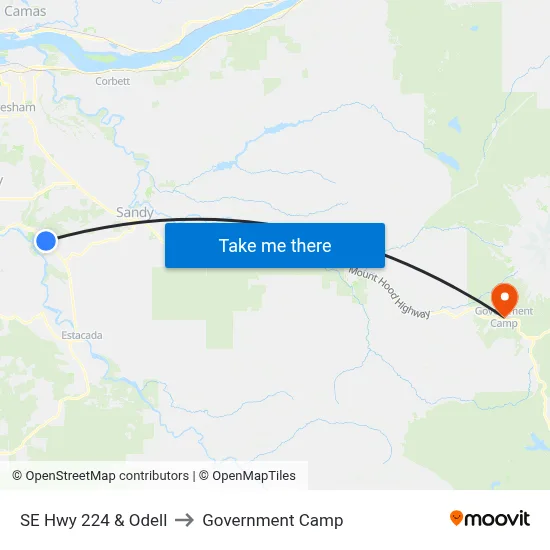SE Hwy 224 & Odell to Government Camp map