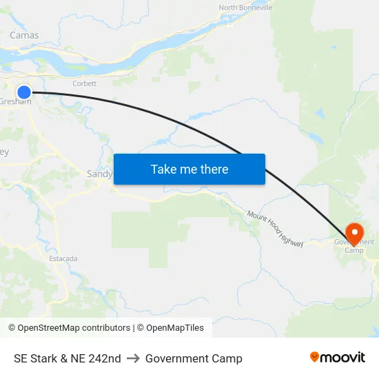 SE Stark & NE 242nd to Government Camp map