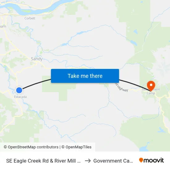 SE Eagle Creek Rd & River Mill Rd to Government Camp map