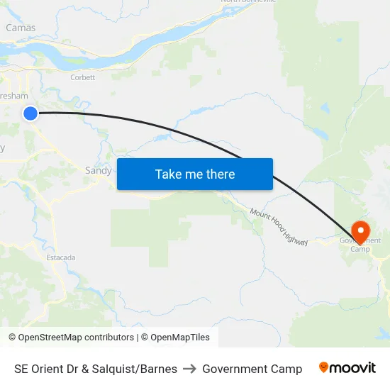 SE Orient Dr & Salquist/Barnes to Government Camp map