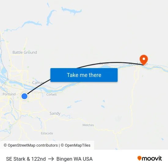 SE Stark & 122nd to Bingen WA USA map
