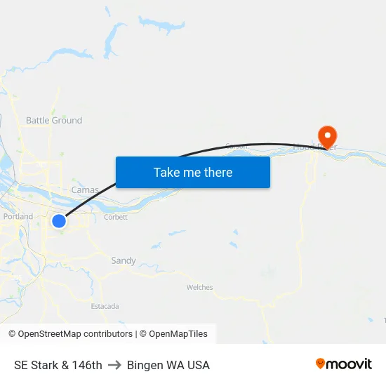 SE Stark & 146th to Bingen WA USA map