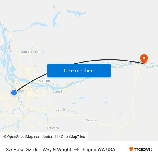 Sw Rose Garden Way & Wright to Bingen WA USA map