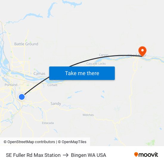 SE Fuller Rd Max Station to Bingen WA USA map