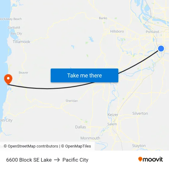 6600 Block SE Lake to Pacific City map