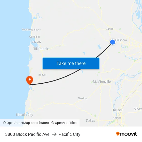 3800 Block Pacific Ave to Pacific City map