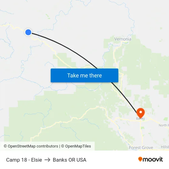 Camp 18 - Elsie to Banks OR USA map