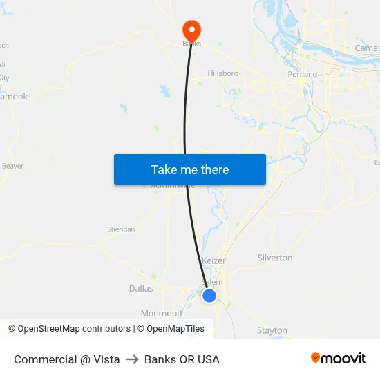 Commercial @ Vista to Banks OR USA map