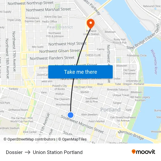 Dossier to Union Station Portland map