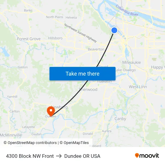 4300 Block NW Front to Dundee OR USA map