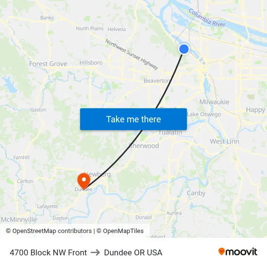 4700 Block NW Front to Dundee OR USA map