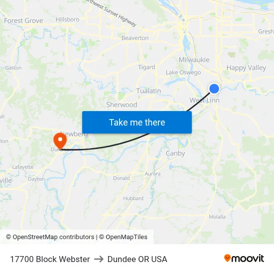 17700 Block Webster to Dundee OR USA map