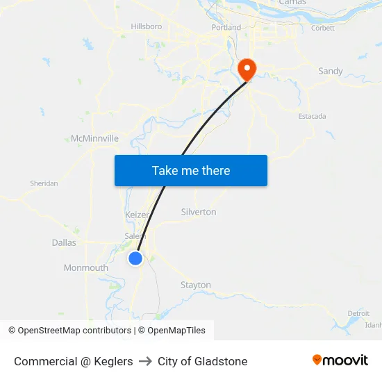 Commercial @ Keglers to City of Gladstone map