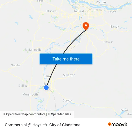Commercial @ Hoyt to City of Gladstone map