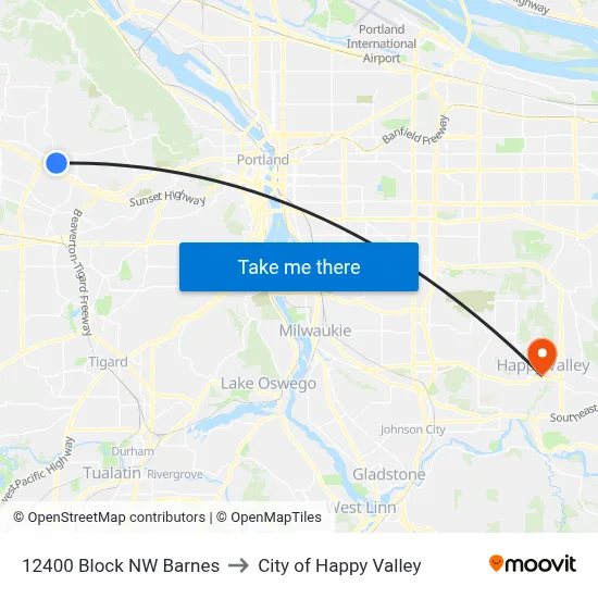 12400 Block NW Barnes to City of Happy Valley map