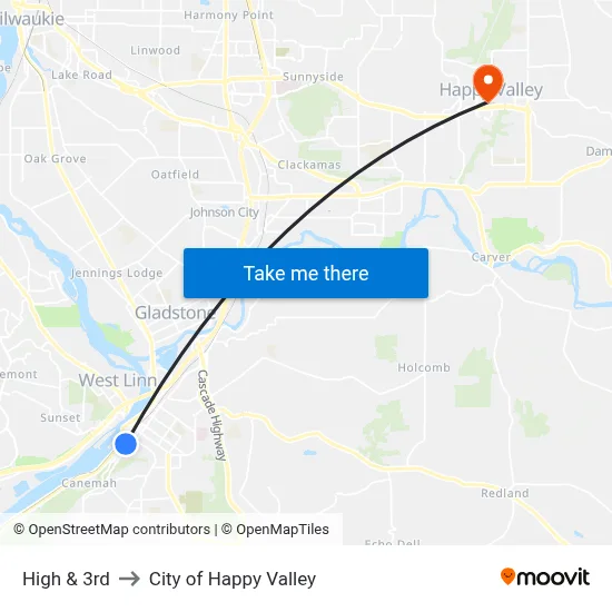 High & 3rd to City of Happy Valley map