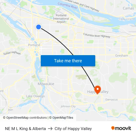 NE M L King & Alberta to City of Happy Valley map