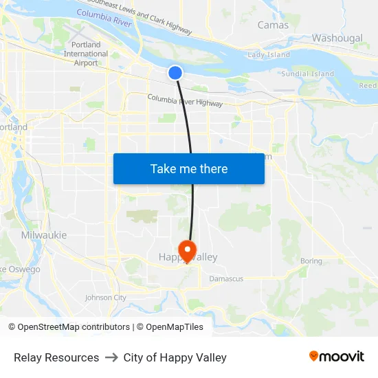 Relay Resources to City of Happy Valley map
