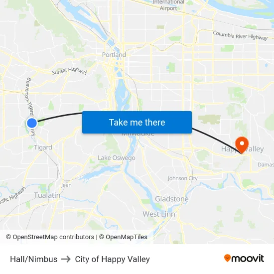 Hall/Nimbus to City of Happy Valley map
