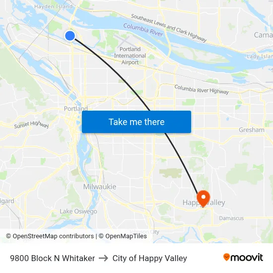 9800 Block N Whitaker to City of Happy Valley map