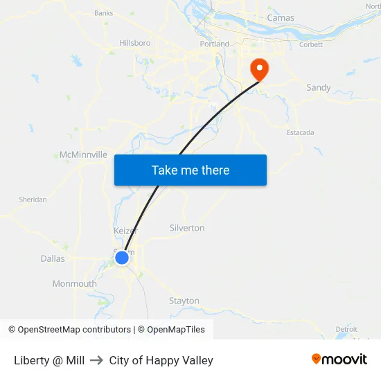 Liberty @ Mill to City of Happy Valley map
