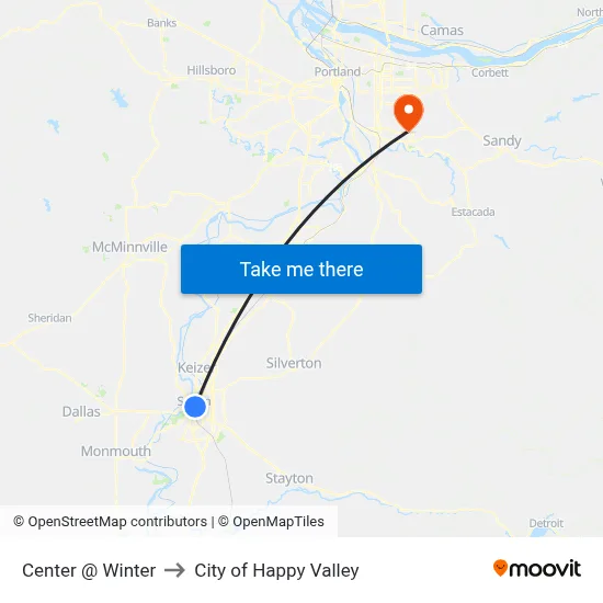 Center @ Winter to City of Happy Valley map