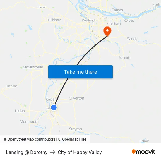Lansing @ Dorothy to City of Happy Valley map