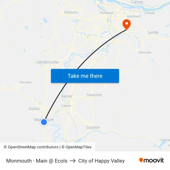 Monmouth - Main @ Ecols to City of Happy Valley map
