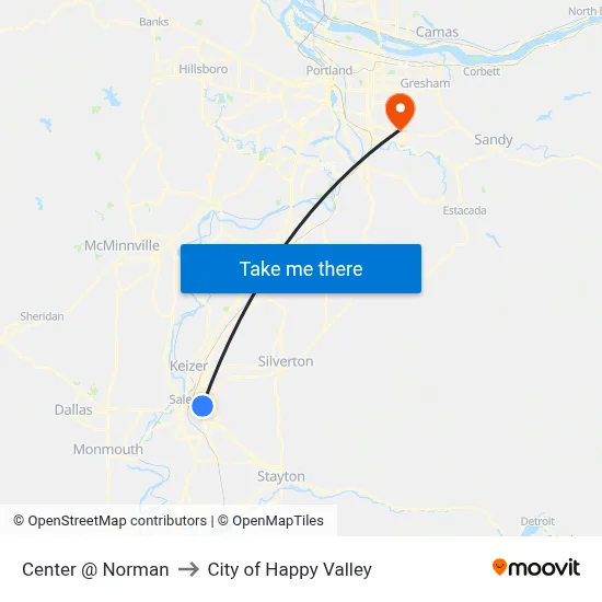 Center @ Norman to City of Happy Valley map