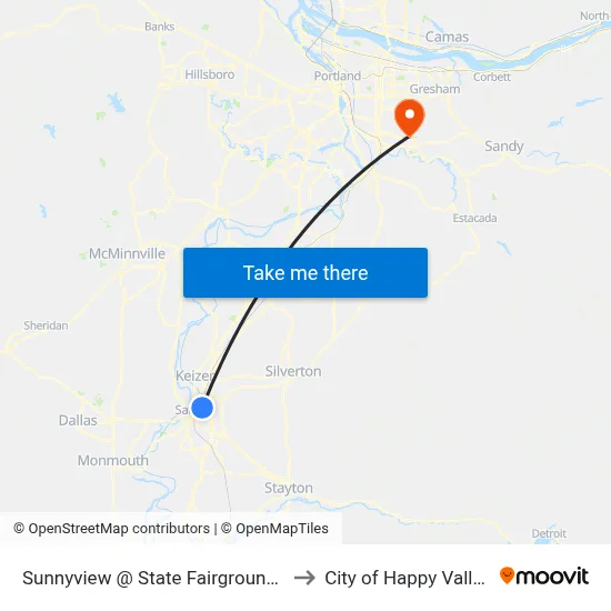Sunnyview @ State Fairgrounds to City of Happy Valley map