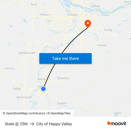 State @ 25th to City of Happy Valley map