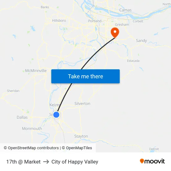 17th @ Market to City of Happy Valley map