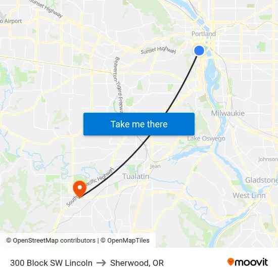 300 Block SW Lincoln to Sherwood, OR map