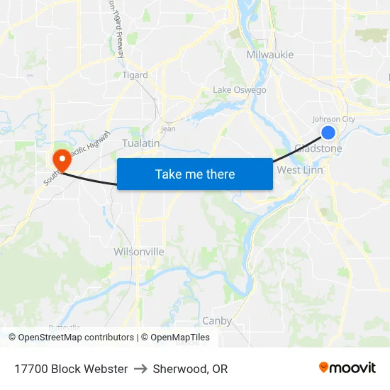 17700 Block Webster to Sherwood, OR map