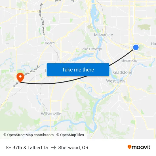 SE 97th & Talbert Dr to Sherwood, OR map