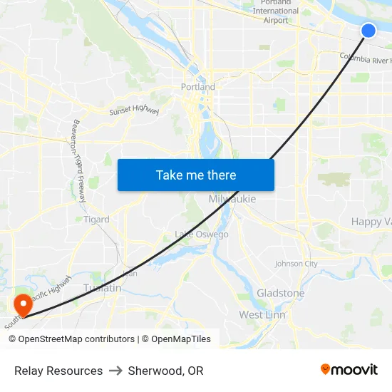 Relay Resources to Sherwood, OR map
