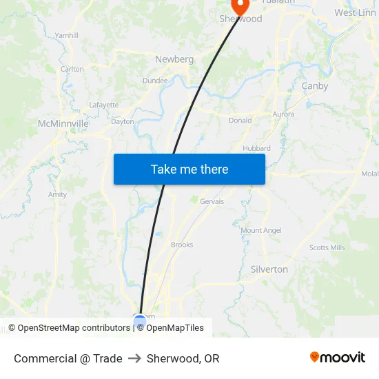 Commercial @ Trade to Sherwood, OR map