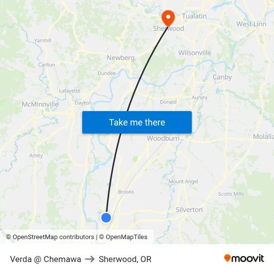 Verda @ Chemawa to Sherwood, OR map
