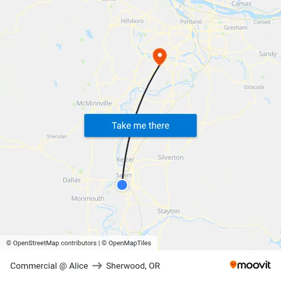 Commercial @ Alice to Sherwood, OR map