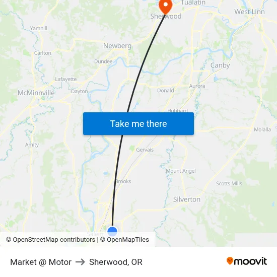 Market @ Motor to Sherwood, OR map
